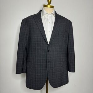 Kenneth Cole Gray Plaid Sport Coat Blazer